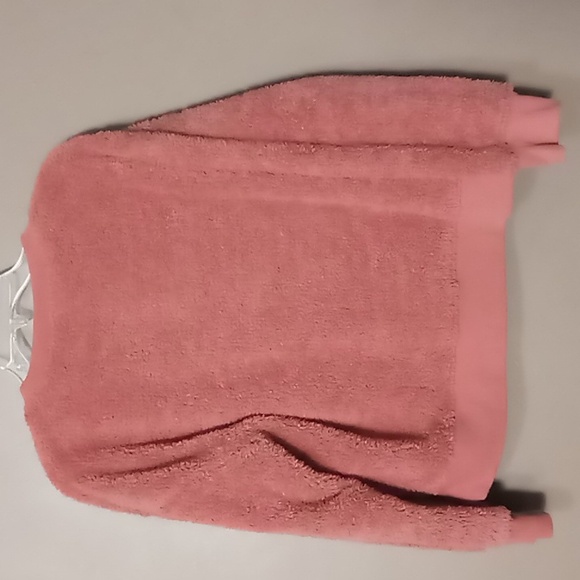 PINK 2 Piece Mauve Fuzzy Polyester Sleepwear Outfit w Pockets M - Picture 4 of 13